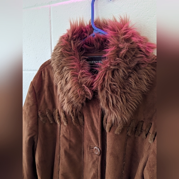 Faux fur warm vintage jacket - Size L - Picture 4 of 8